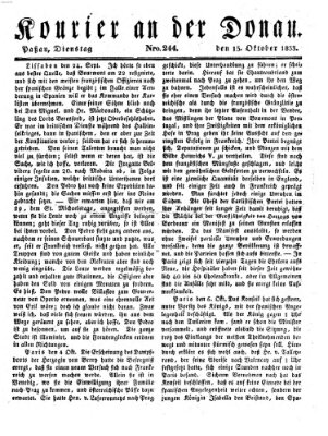 Kourier an der Donau (Donau-Zeitung) Dienstag 15. Oktober 1833