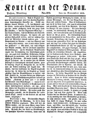Kourier an der Donau (Donau-Zeitung) Montag 18. November 1833