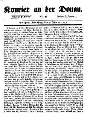 Kourier an der Donau (Donau-Zeitung) Dienstag 8. Januar 1839