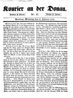 Kourier an der Donau (Donau-Zeitung) Montag 21. Januar 1839