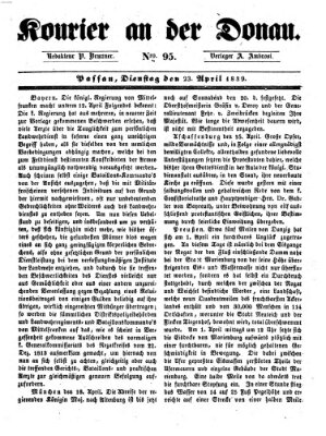 Kourier an der Donau (Donau-Zeitung) Dienstag 23. April 1839