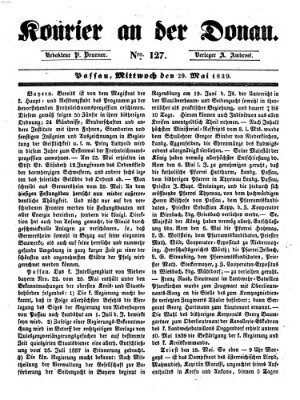 Kourier an der Donau (Donau-Zeitung) Mittwoch 29. Mai 1839