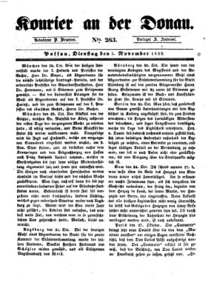 Kourier an der Donau (Donau-Zeitung) Dienstag 5. November 1839