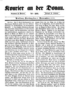 Kourier an der Donau (Donau-Zeitung) Freitag 8. November 1839