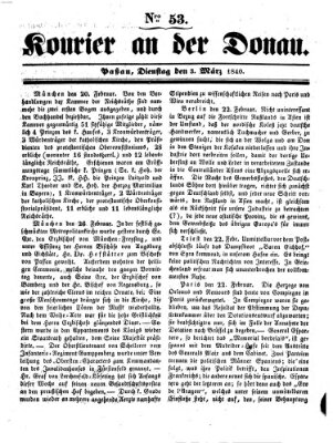 Kourier an der Donau (Donau-Zeitung) Dienstag 3. März 1840