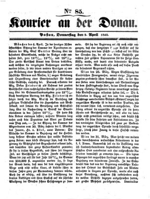 Kourier an der Donau (Donau-Zeitung) Donnerstag 9. April 1840