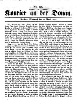 Kourier an der Donau (Donau-Zeitung) Mittwoch 22. April 1840