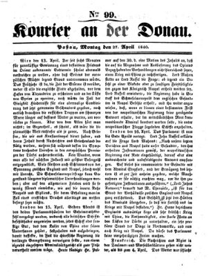 Kourier an der Donau (Donau-Zeitung) Montag 27. April 1840
