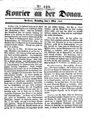 Kourier an der Donau (Donau-Zeitung) Samstag 9. Mai 1840