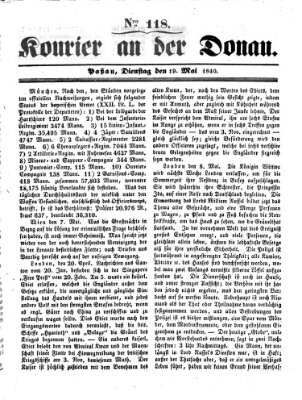 Kourier an der Donau (Donau-Zeitung) Dienstag 19. Mai 1840