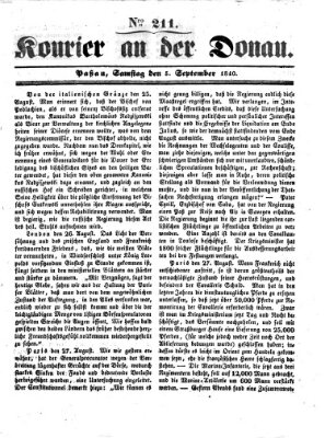 Kourier an der Donau (Donau-Zeitung) Samstag 5. September 1840