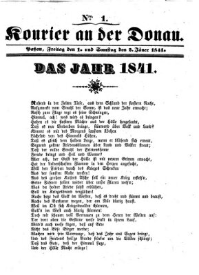 Kourier an der Donau (Donau-Zeitung) Samstag 2. Januar 1841