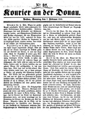 Kourier an der Donau (Donau-Zeitung) Sonntag 7. Februar 1841