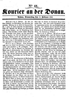 Kourier an der Donau (Donau-Zeitung) Donnerstag 11. Februar 1841