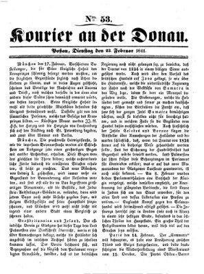 Kourier an der Donau (Donau-Zeitung) Dienstag 23. Februar 1841