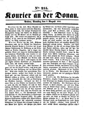 Kourier an der Donau (Donau-Zeitung) Samstag 7. August 1841