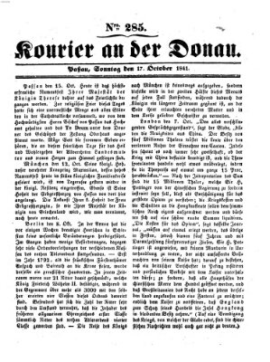 Kourier an der Donau (Donau-Zeitung) Sonntag 17. Oktober 1841