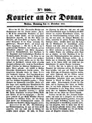 Kourier an der Donau (Donau-Zeitung) Sonntag 31. Oktober 1841