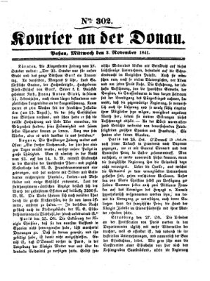 Kourier an der Donau (Donau-Zeitung) Mittwoch 3. November 1841