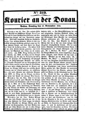 Kourier an der Donau (Donau-Zeitung) Samstag 20. November 1841