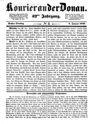 Kourier an der Donau (Donau-Zeitung) Dienstag 4. Januar 1842