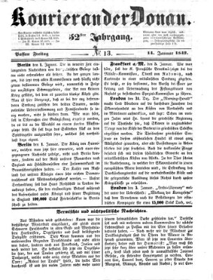 Kourier an der Donau (Donau-Zeitung) Freitag 14. Januar 1842