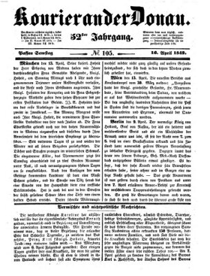 Kourier an der Donau (Donau-Zeitung) Samstag 16. April 1842