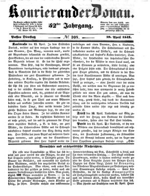 Kourier an der Donau (Donau-Zeitung) Dienstag 19. April 1842