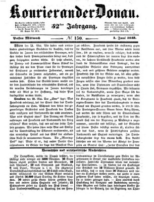 Kourier an der Donau (Donau-Zeitung) Mittwoch 1. Juni 1842
