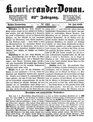 Kourier an der Donau (Donau-Zeitung) Donnerstag 14. Juli 1842