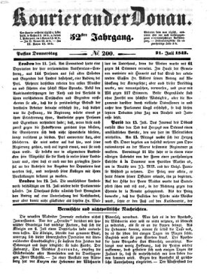 Kourier an der Donau (Donau-Zeitung) Donnerstag 21. Juli 1842