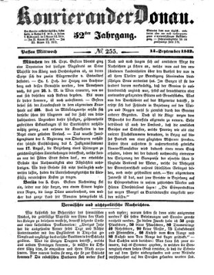 Kourier an der Donau (Donau-Zeitung) Mittwoch 14. September 1842