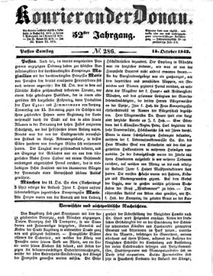 Kourier an der Donau (Donau-Zeitung) Samstag 15. Oktober 1842