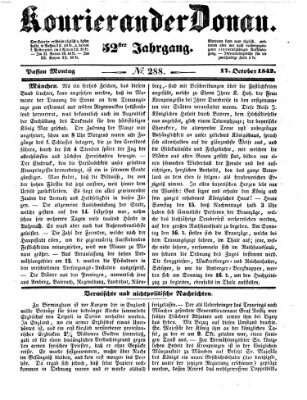 Kourier an der Donau (Donau-Zeitung) Montag 17. Oktober 1842