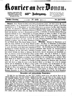 Kourier an der Donau (Donau-Zeitung) Dienstag 11. Juli 1843