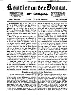 Kourier an der Donau (Donau-Zeitung) Dienstag 18. Juli 1843