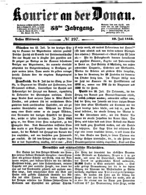 Kourier an der Donau (Donau-Zeitung) Mittwoch 19. Juli 1843