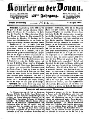 Kourier an der Donau (Donau-Zeitung) Donnerstag 3. August 1843