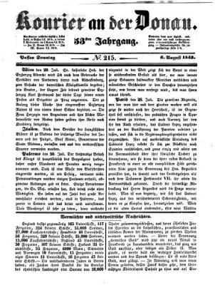 Kourier an der Donau (Donau-Zeitung) Sonntag 6. August 1843