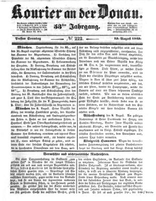 Kourier an der Donau (Donau-Zeitung) Sonntag 13. August 1843