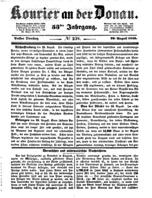 Kourier an der Donau (Donau-Zeitung) Dienstag 29. August 1843