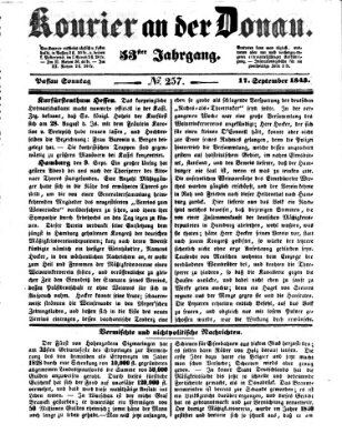 Kourier an der Donau (Donau-Zeitung) Sonntag 17. September 1843
