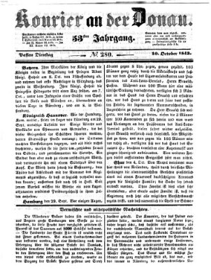 Kourier an der Donau (Donau-Zeitung) Dienstag 10. Oktober 1843