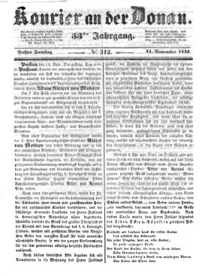 Kourier an der Donau (Donau-Zeitung) Samstag 11. November 1843