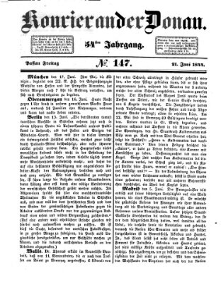 Kourier an der Donau (Donau-Zeitung) Freitag 21. Juni 1844