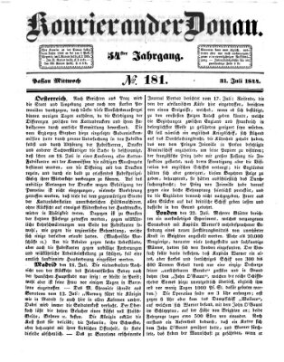 Kourier an der Donau (Donau-Zeitung) Mittwoch 31. Juli 1844