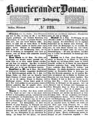 Kourier an der Donau (Donau-Zeitung) Mittwoch 18. September 1844