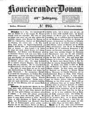 Kourier an der Donau (Donau-Zeitung) Mittwoch 11. Dezember 1844