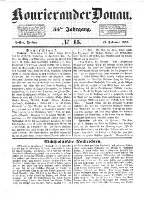 Kourier an der Donau (Donau-Zeitung) Freitag 21. Februar 1845