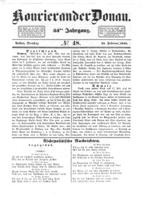 Kourier an der Donau (Donau-Zeitung) Dienstag 25. Februar 1845